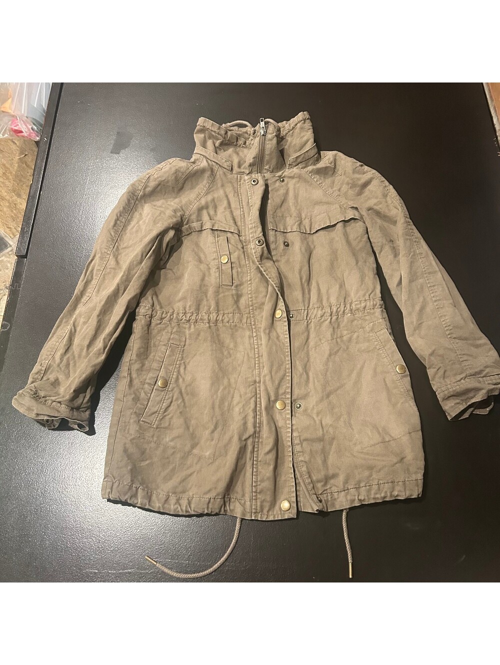 Vintage y2k Ann Taylor LOFT Petite XSP Tan Utility Jacket